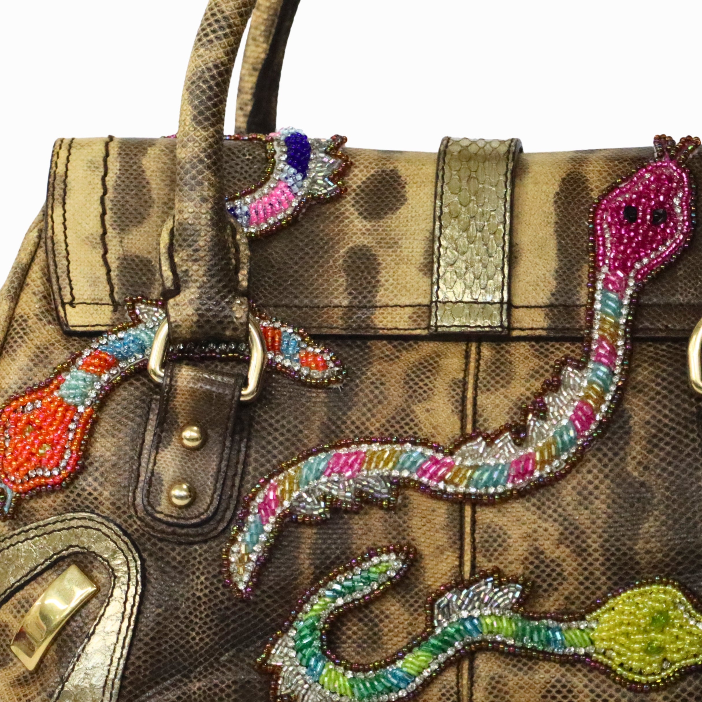 Dolce & Gabbana Python Embossed Shoulder Bag