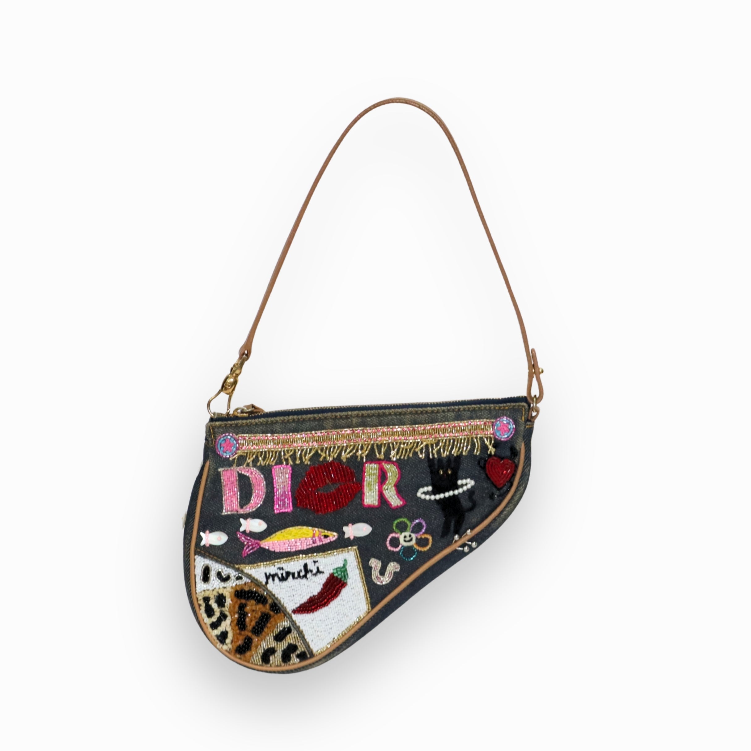 Christian Dior Denim Saddle Bag