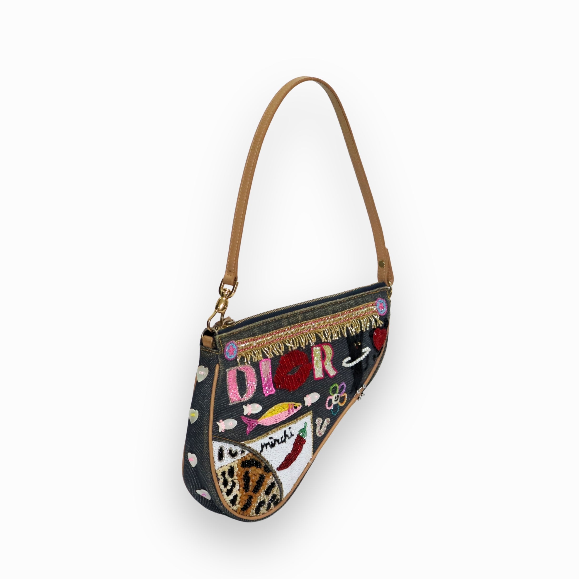 Christian Dior Denim Saddle Bag