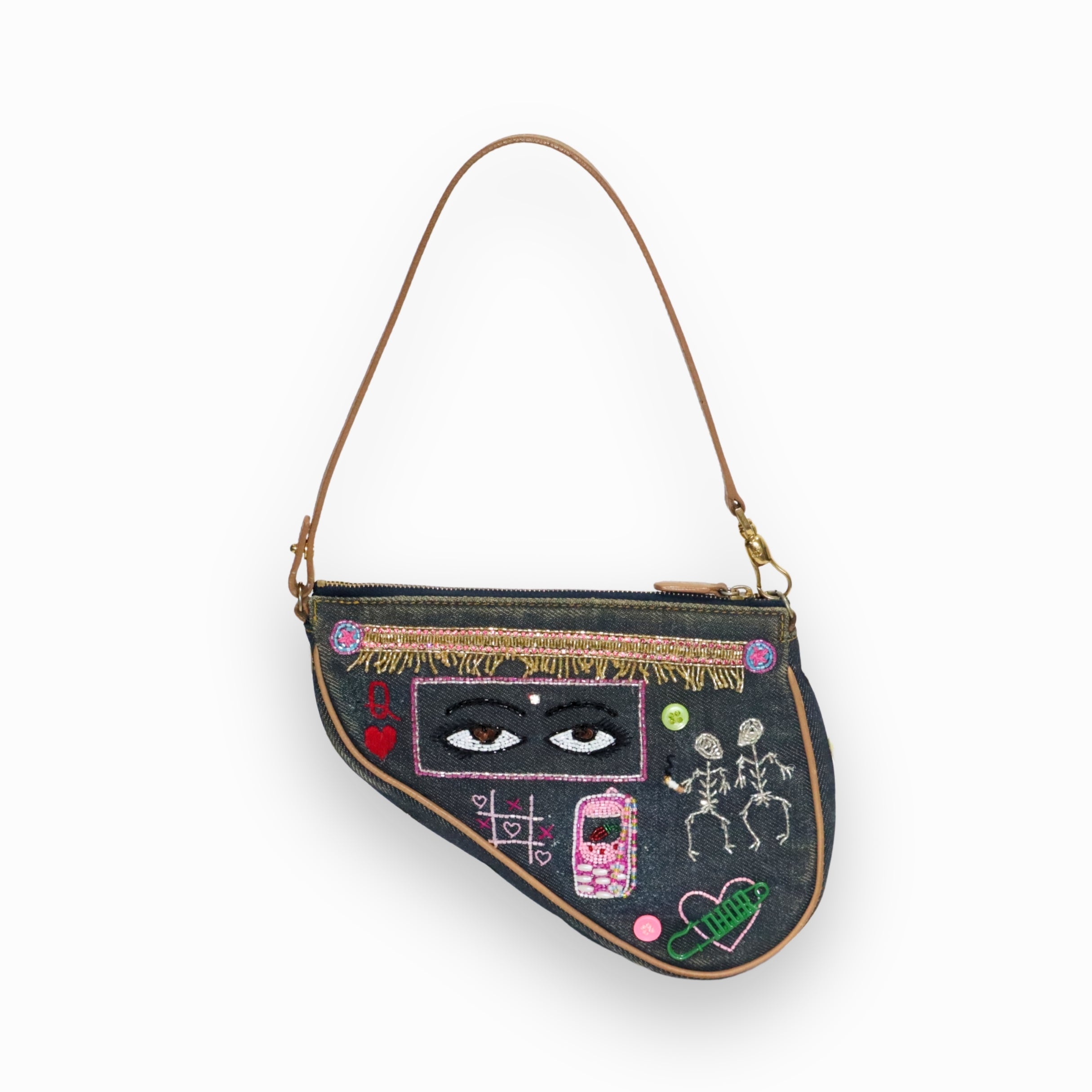 Christian Dior Denim Saddle Bag