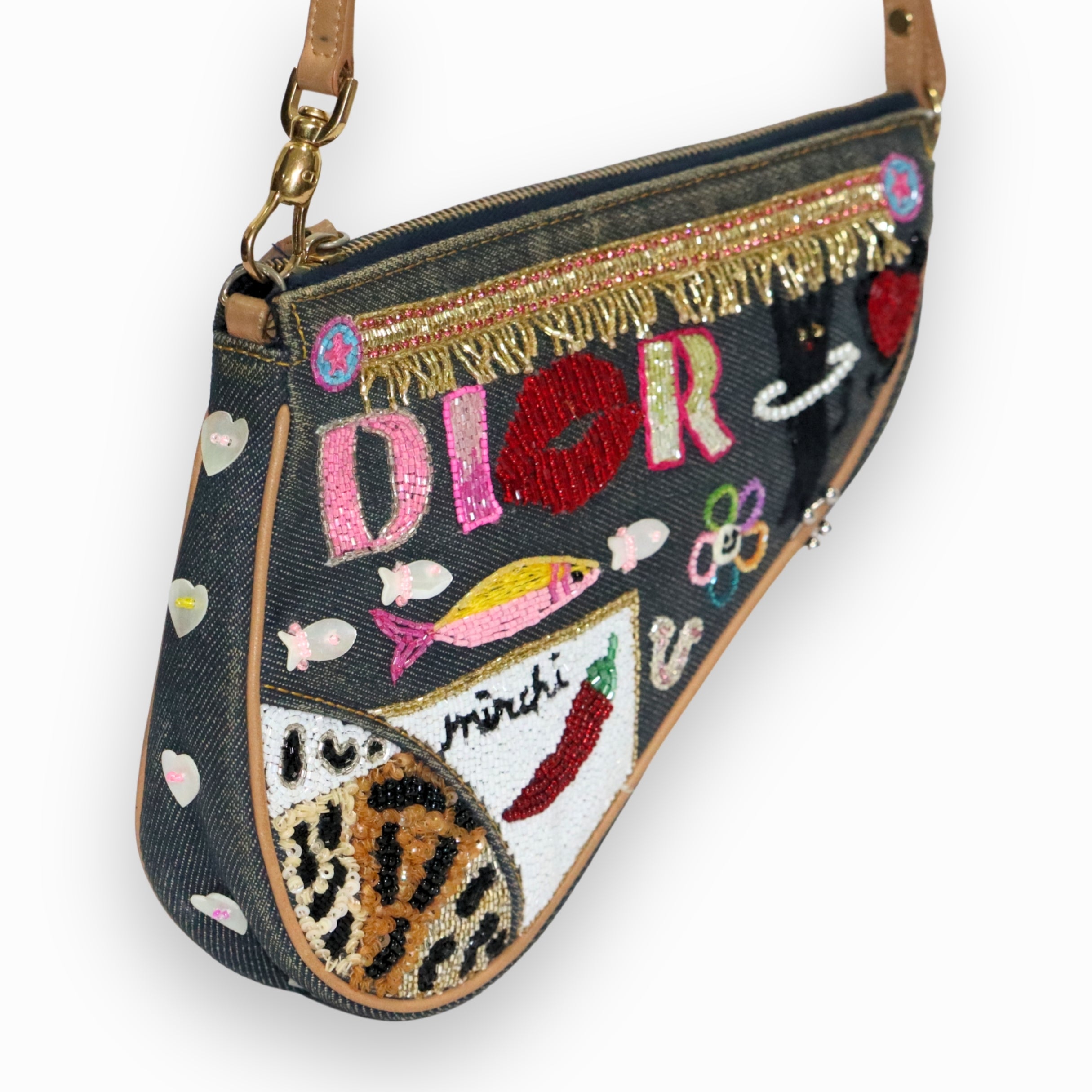 Christian Dior Denim Saddle Bag