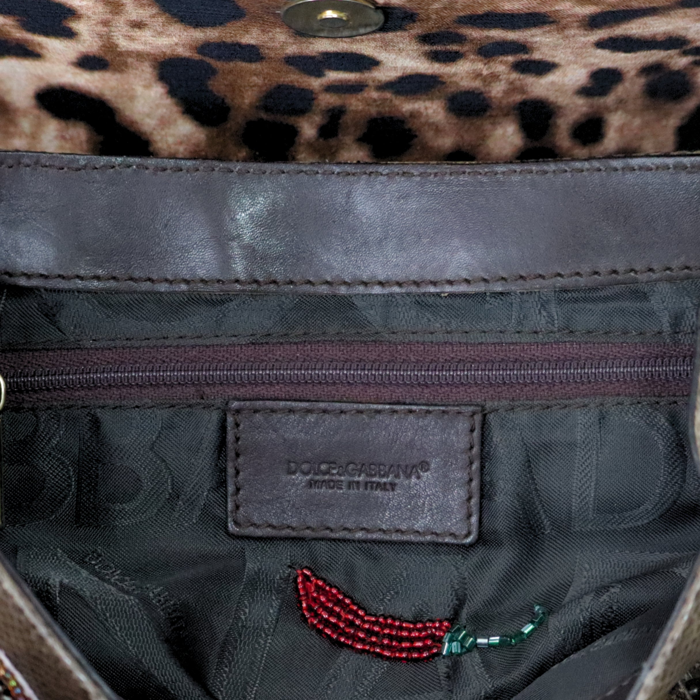 Dolce & Gabbana Python Embossed Shoulder Bag