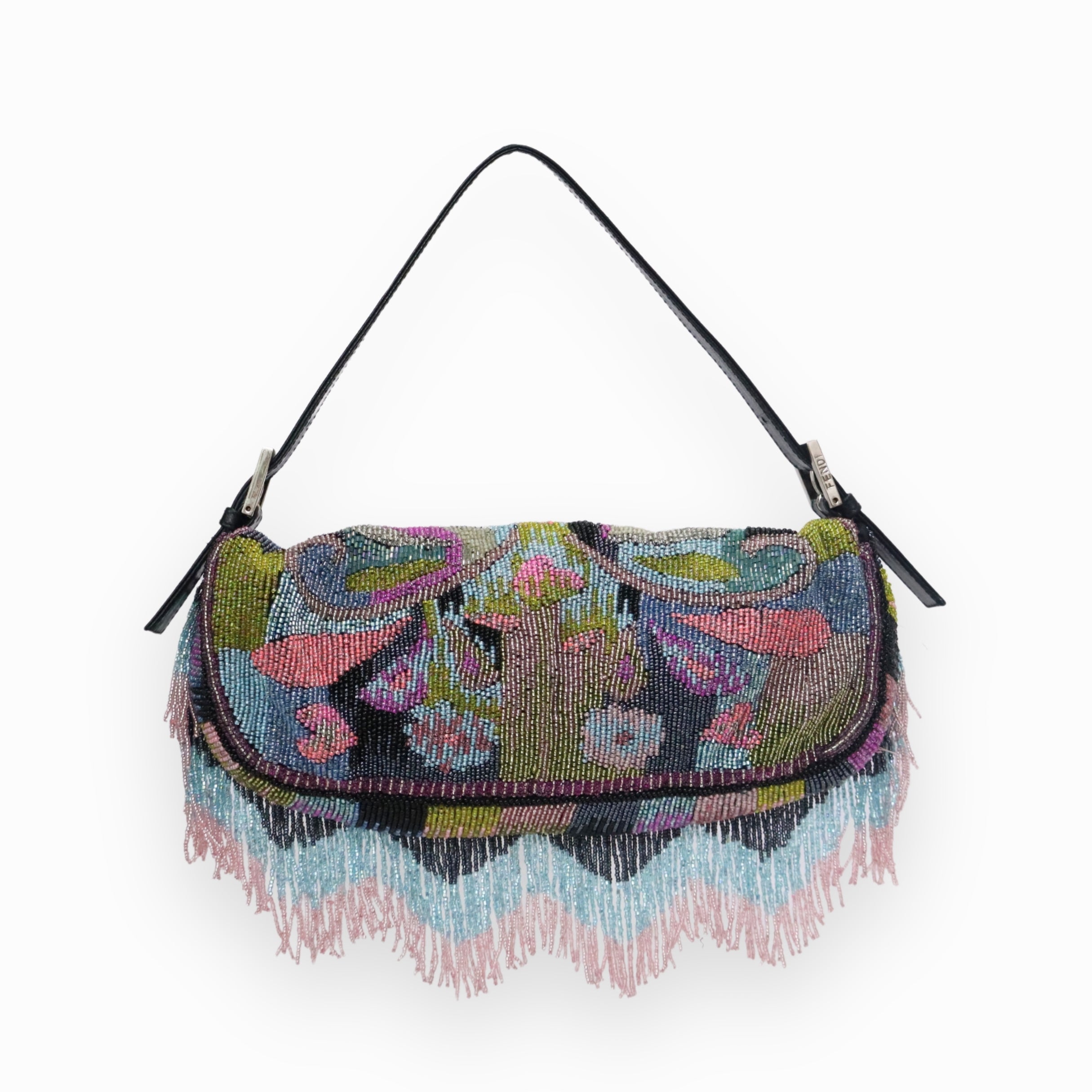Fendi Black Neoprene Baguette Shoulder Bag
