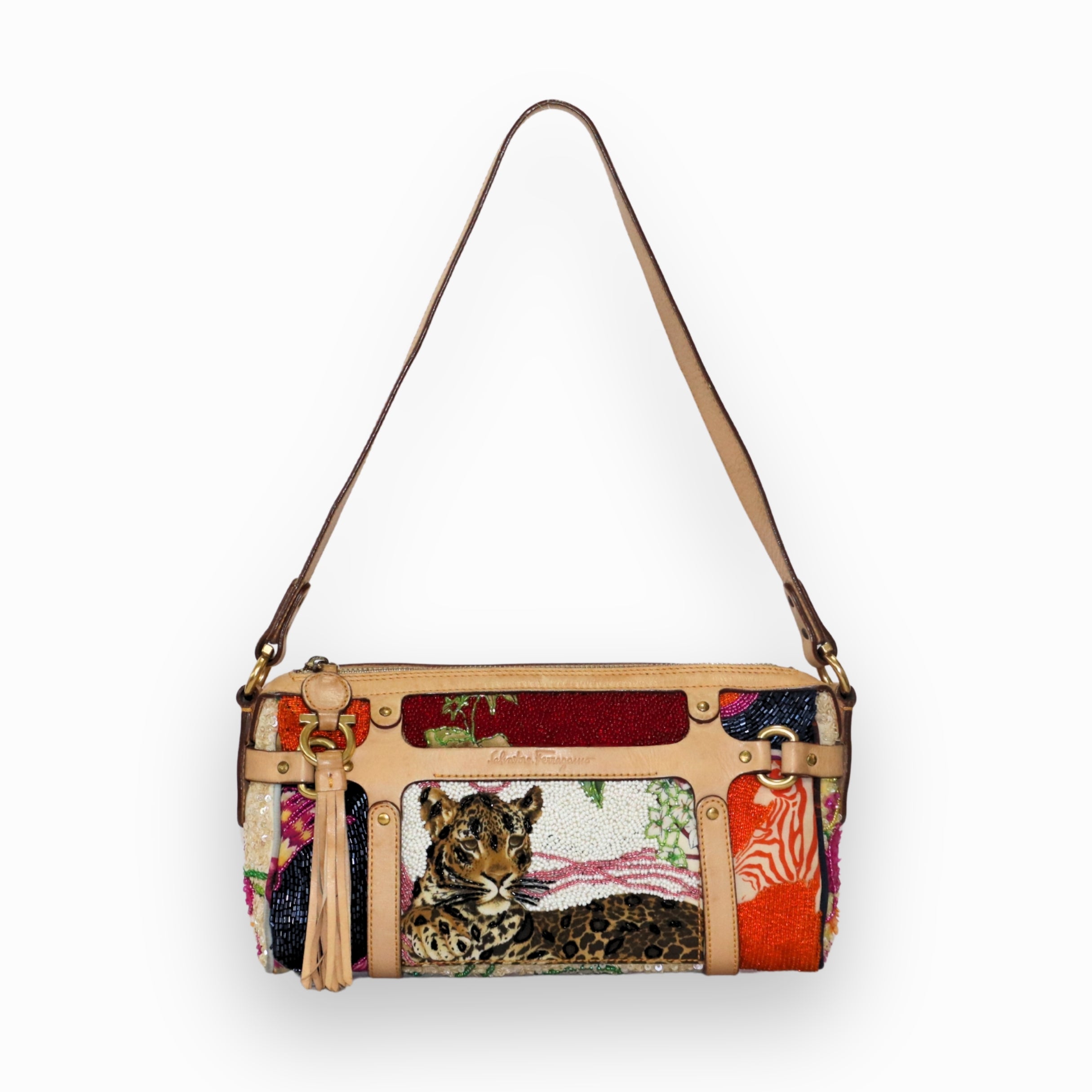 Salvatore Ferragamo Fiera Print Shoulder Bag