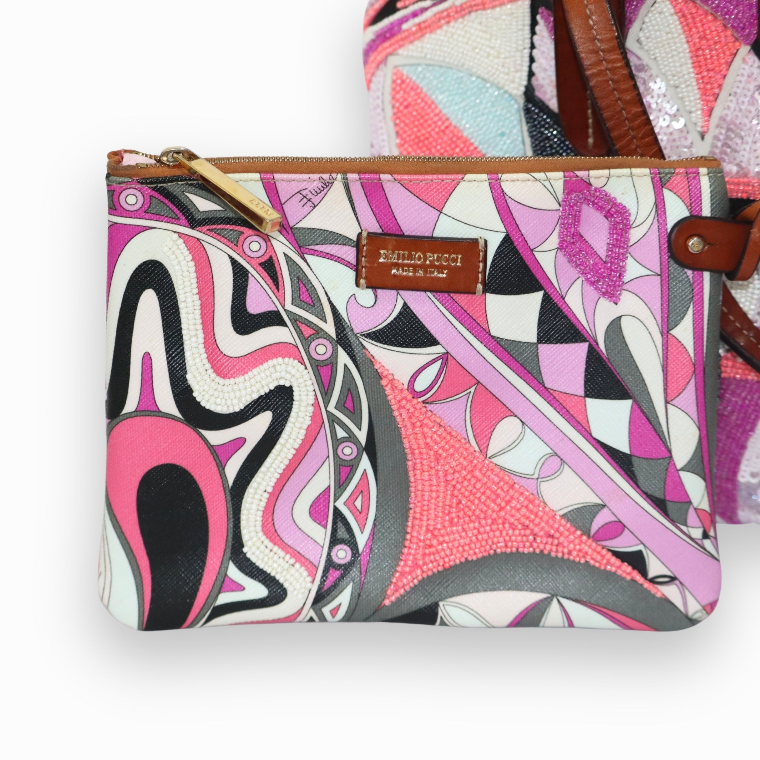 Emilio Pucci PVC Tote Bag + Pouch