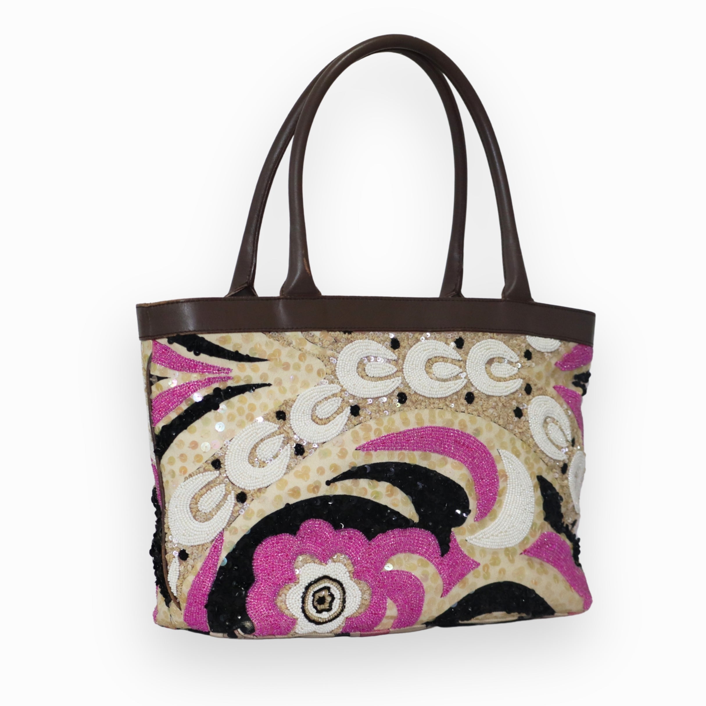 Emilio Pucci Putty Pattern Tote Bag