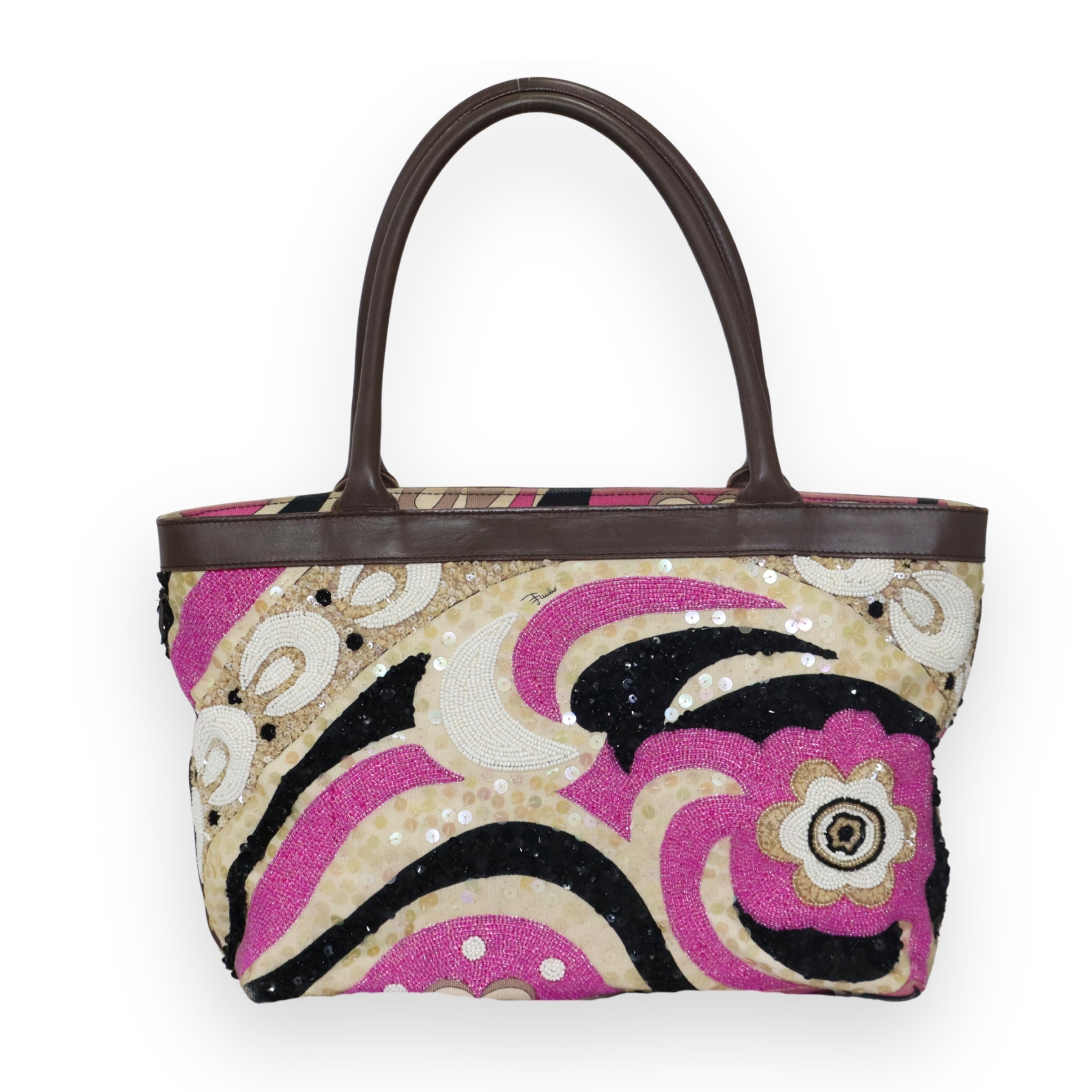 Emilio Pucci Putty Pattern Tote Bag