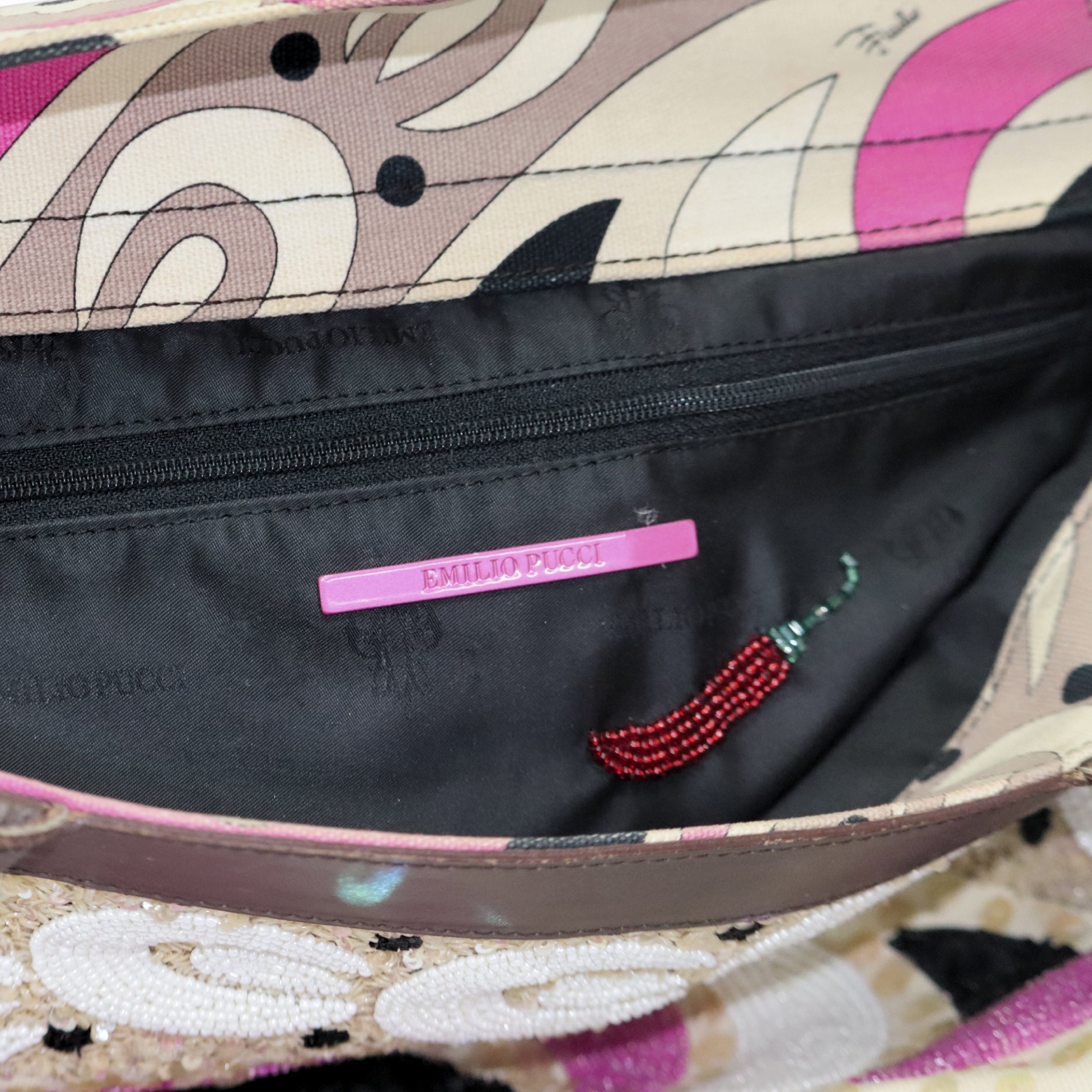 Emilio Pucci Putty Pattern Tote Bag