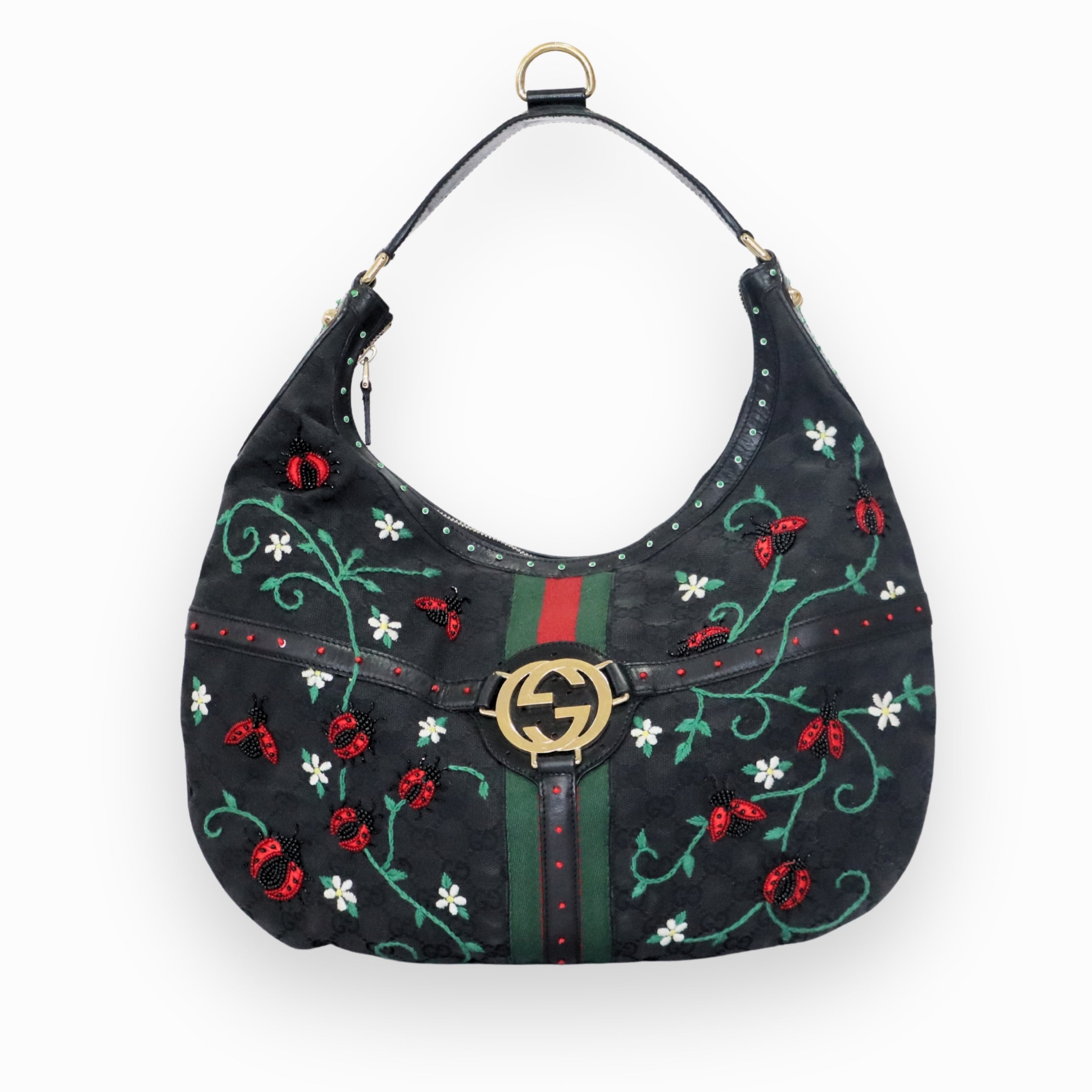 Gucci Canvas Reins Hobo Bag