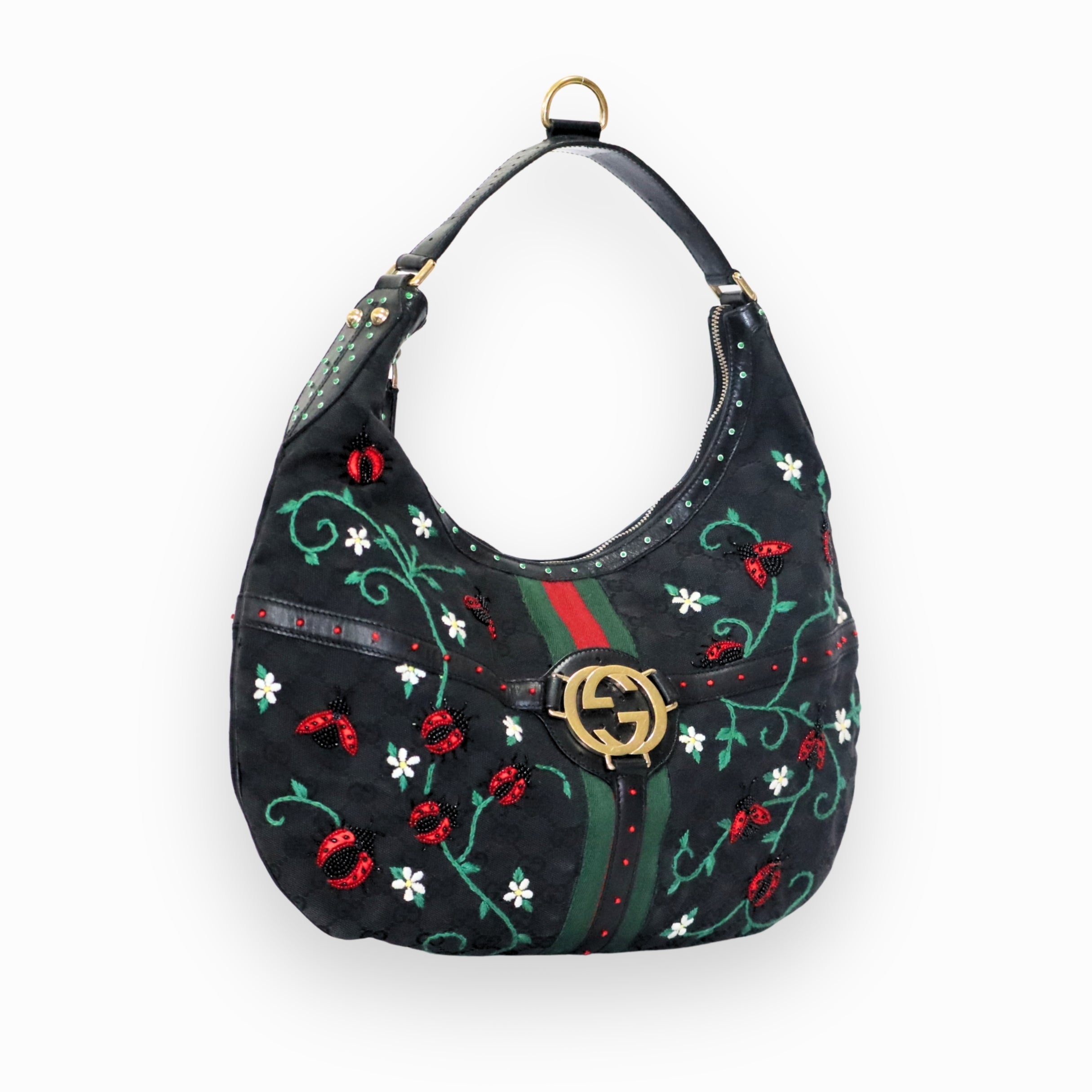 Gucci Canvas Reins Hobo Bag