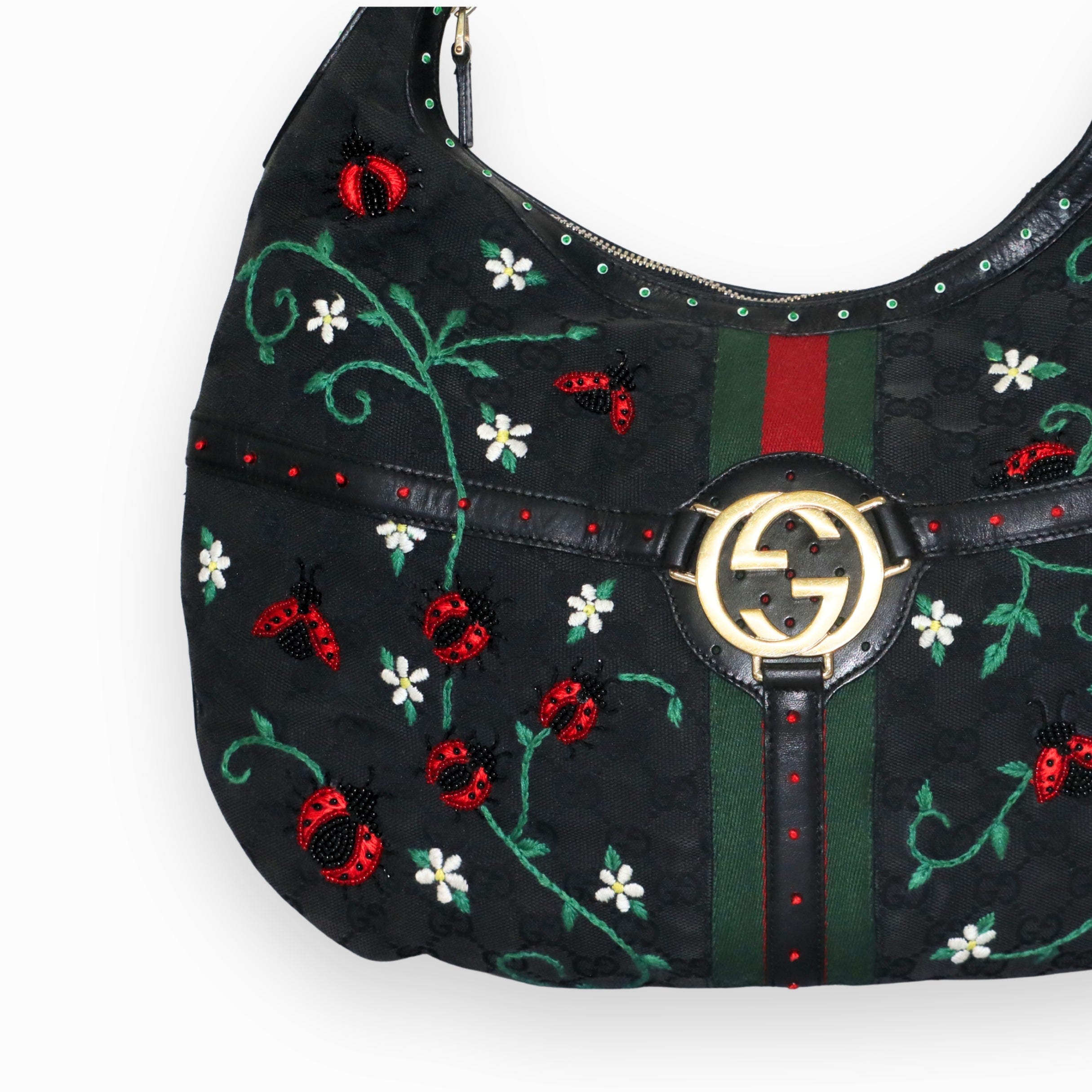 Gucci Canvas Reins Hobo Bag