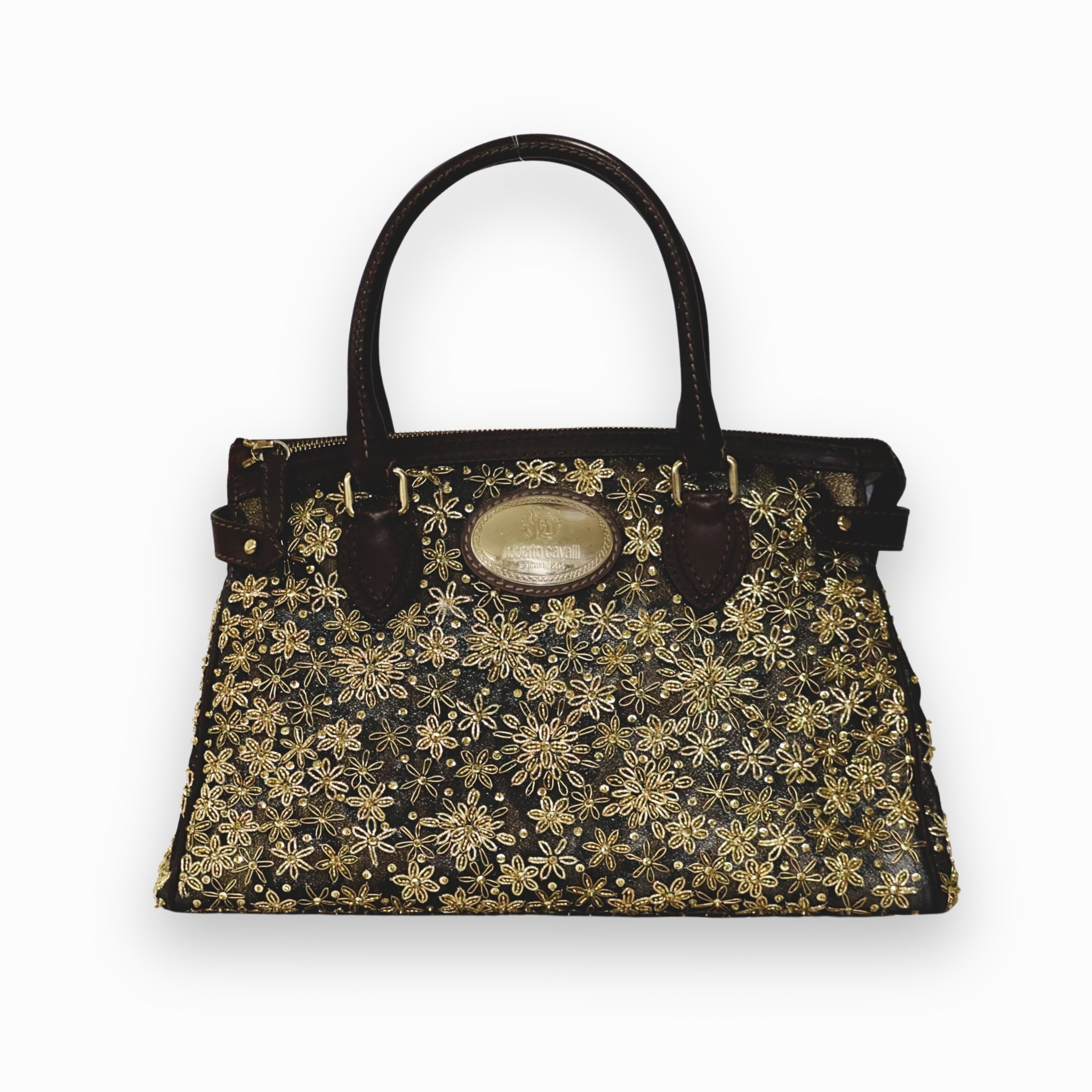 Roberto Cavalli Leopard Print Satchel Bag