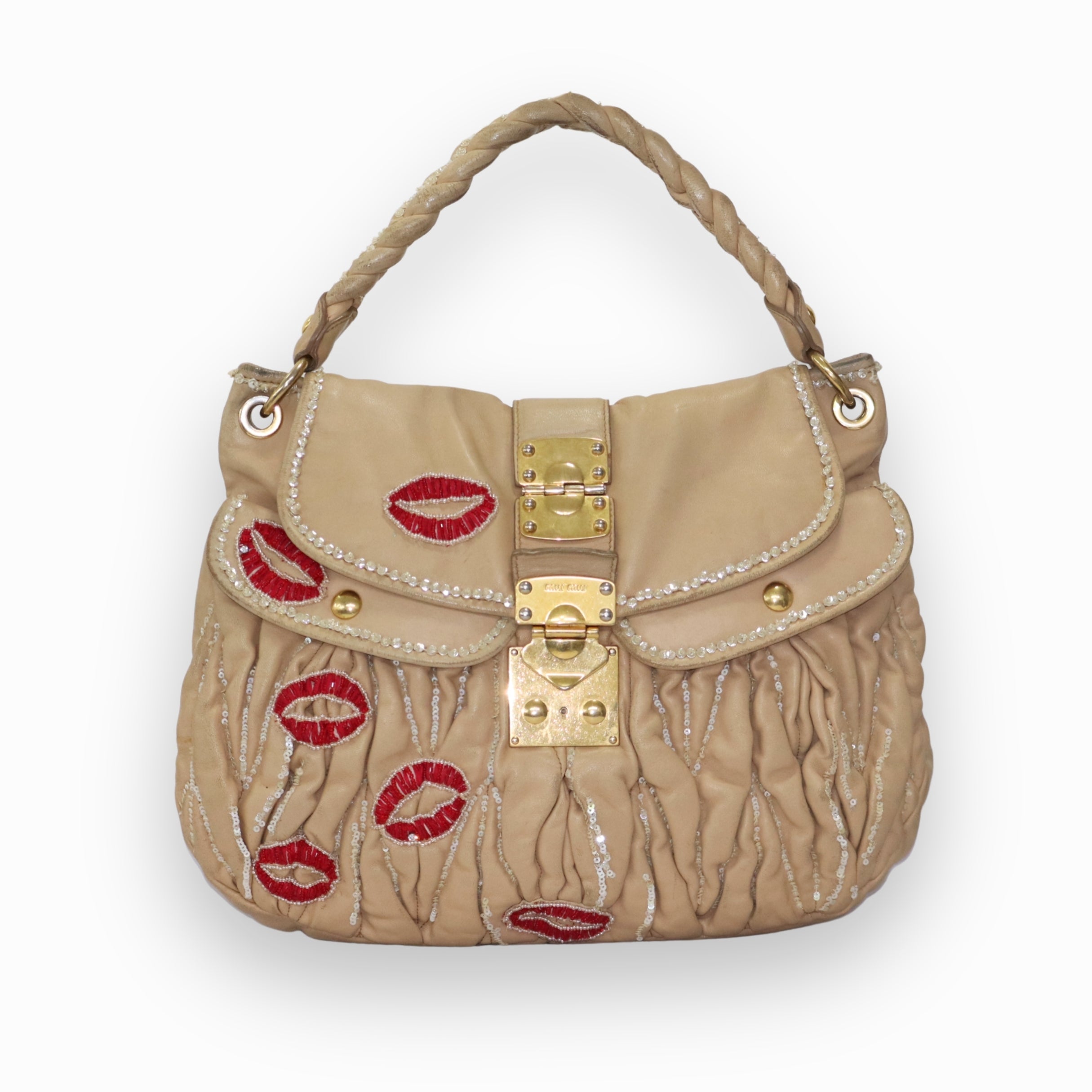 Miu Miu Matelasse Leather Coffer Hobo Bag