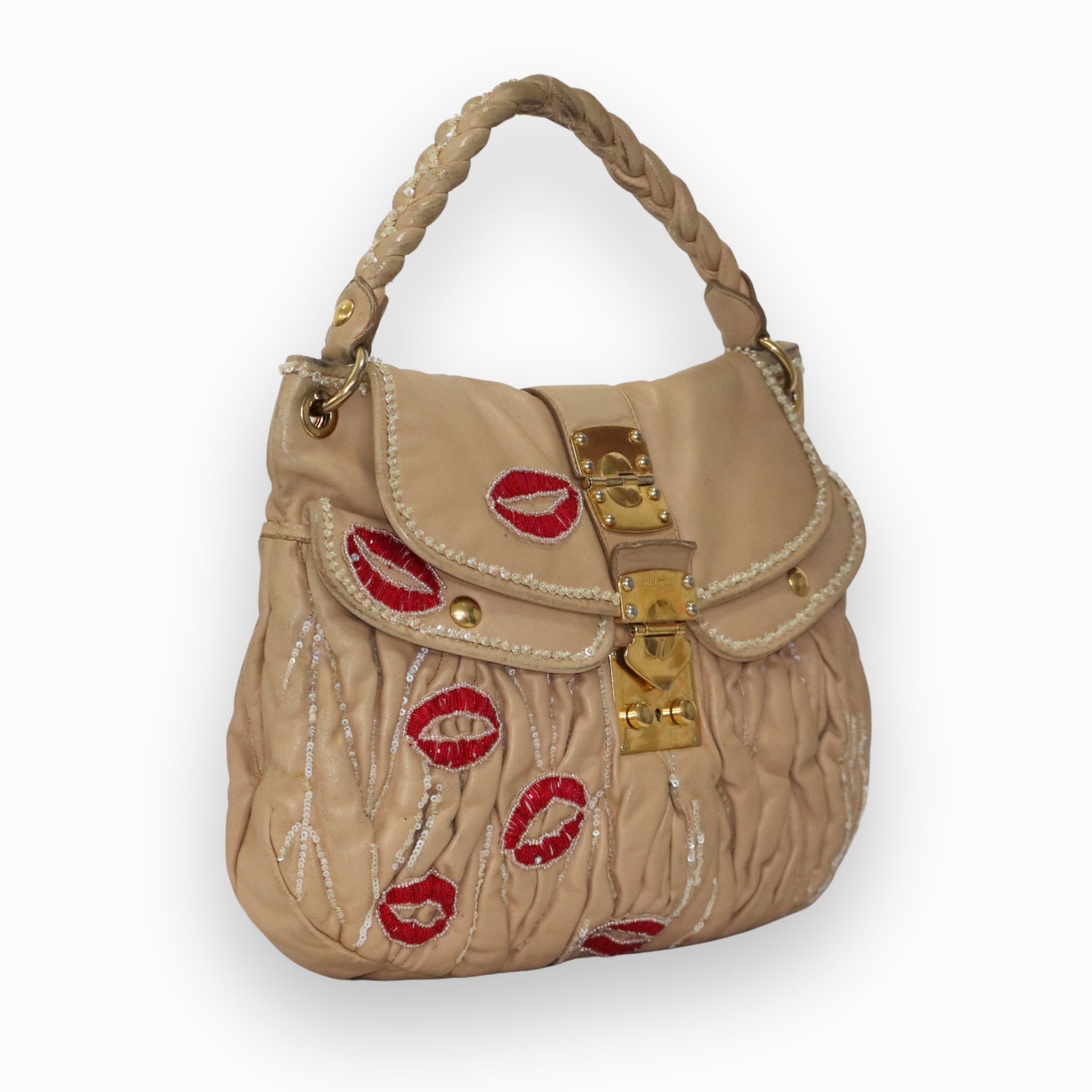 Miu Miu Matelasse Leather Coffer Hobo Bag