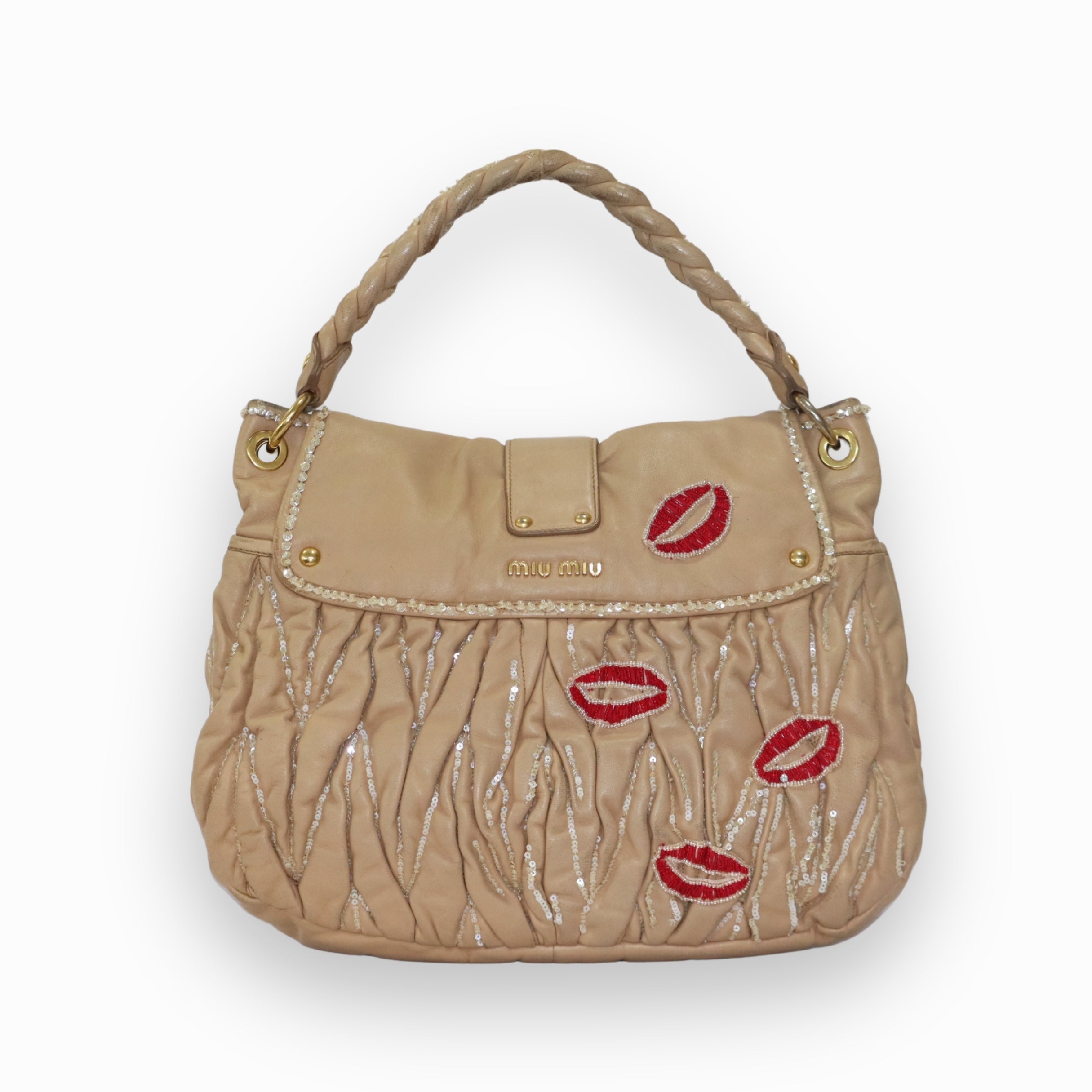Miu Miu Matelasse Leather Coffer Hobo Bag