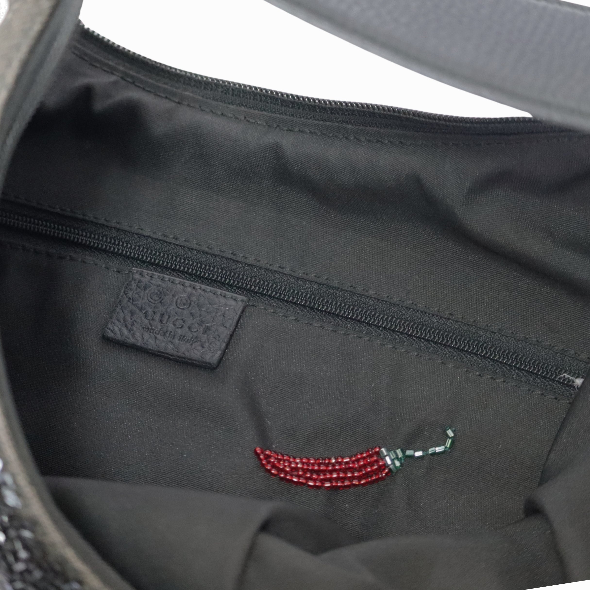 Gucci Black Denim Reins Hobo Bag