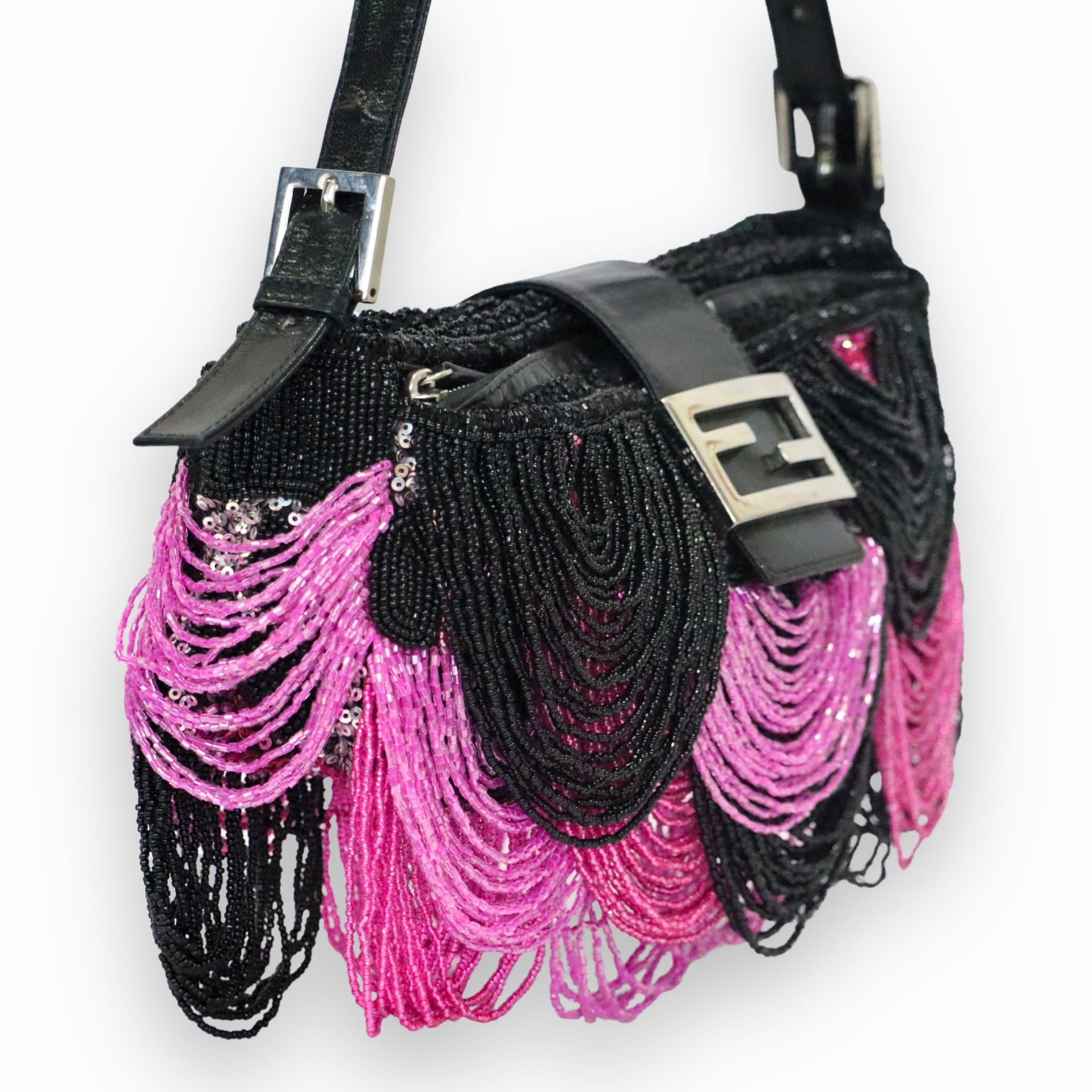 Fendi Black Mamma Baguette Shoulder Bag