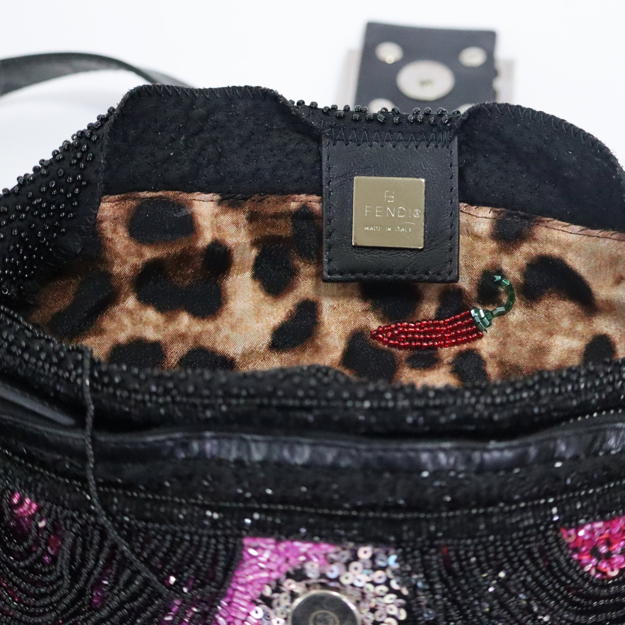 Fendi Black Mamma Baguette Shoulder Bag