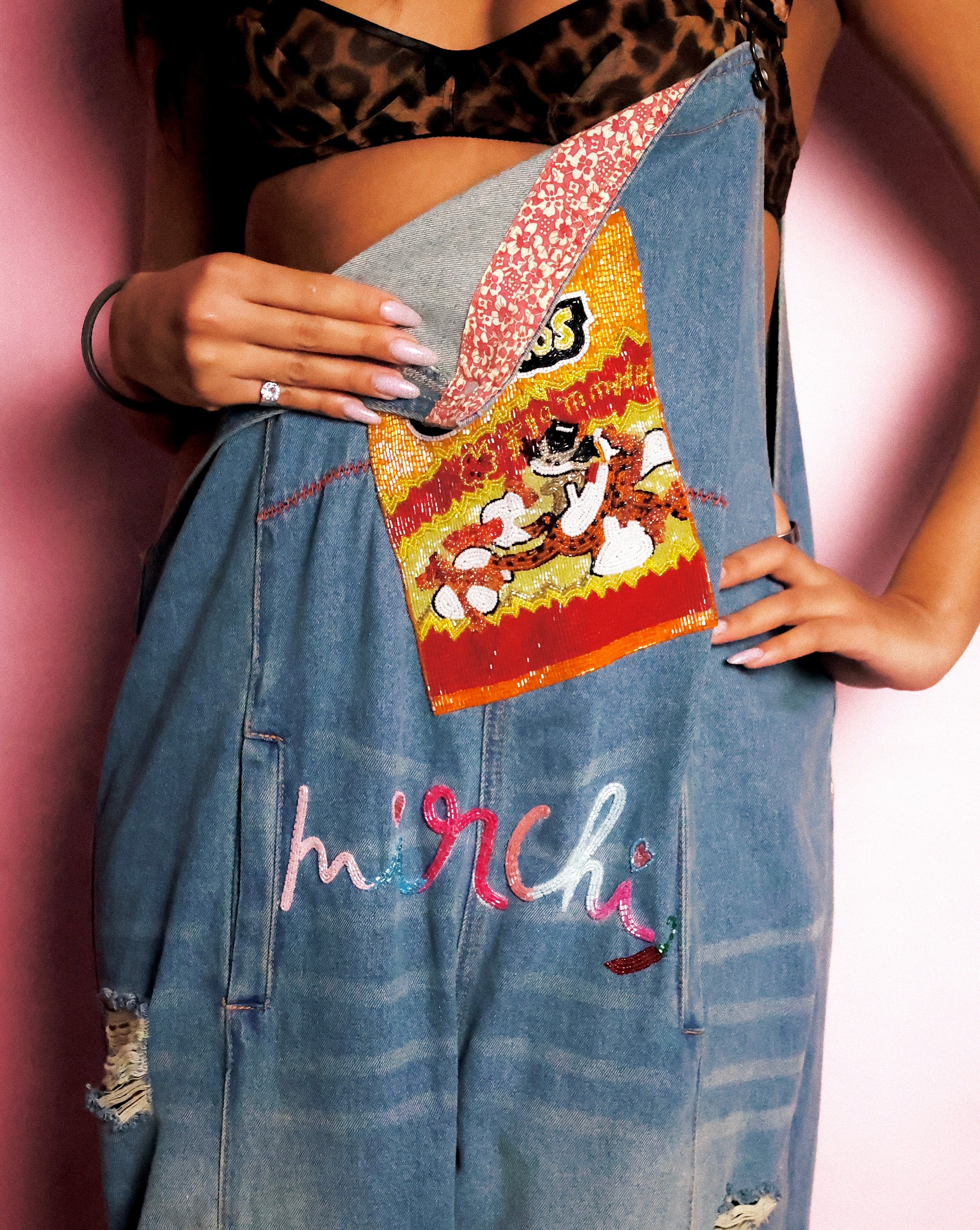 Tuck Denim Dungarees