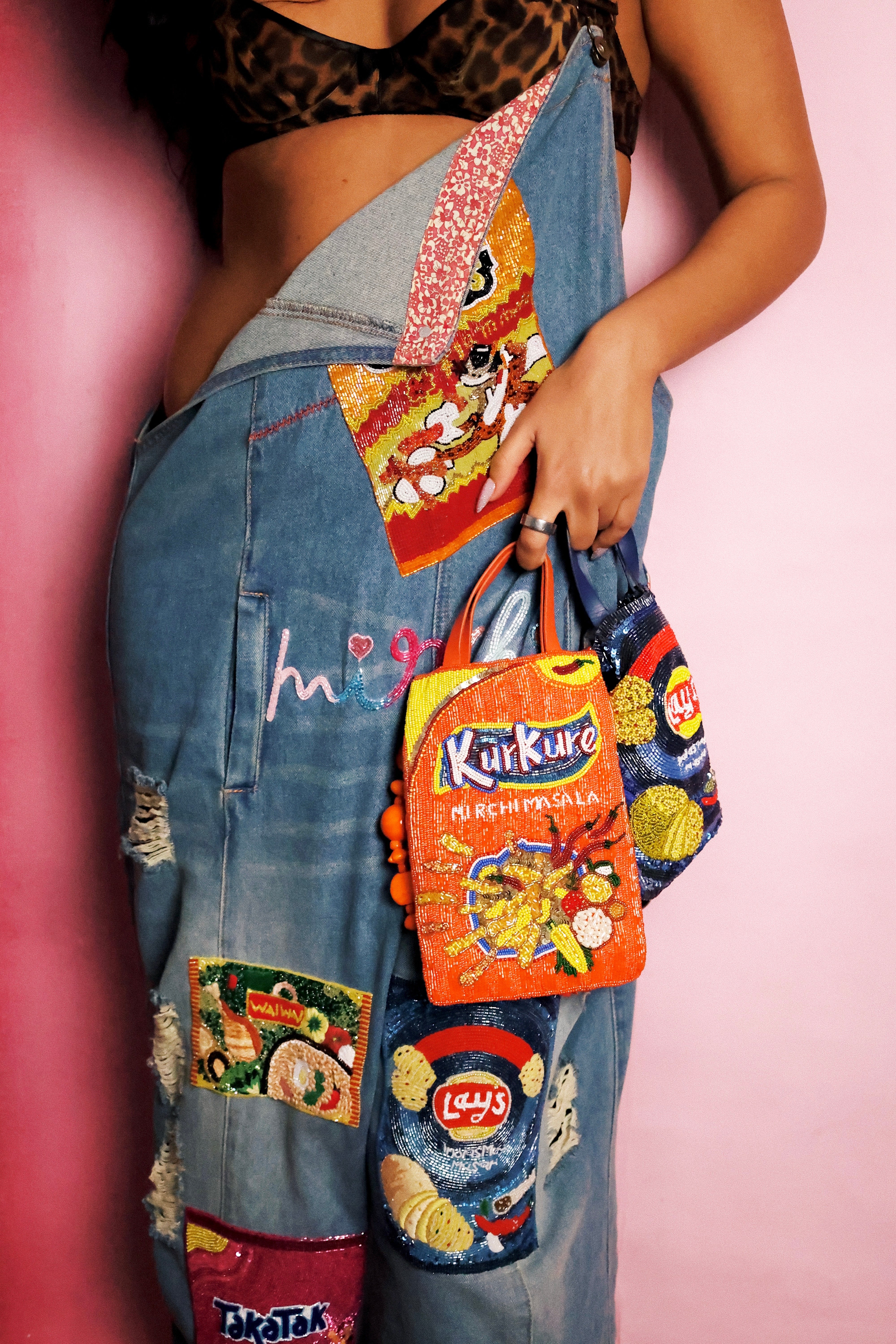 Tuck Denim Dungarees